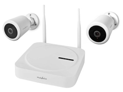 nedis 1080p kit 1x nvr 2x bullet kamera 2mpx objektiv 4 mm ip65 nocni videni sitove napajeni 12 v adapter bily ien485768
