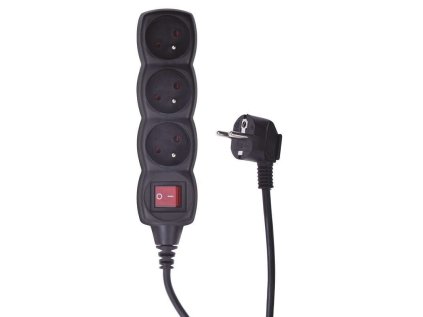 emos prodluzovaci kabel s vypinacem 3 zasuvky 3m cerny ien477761