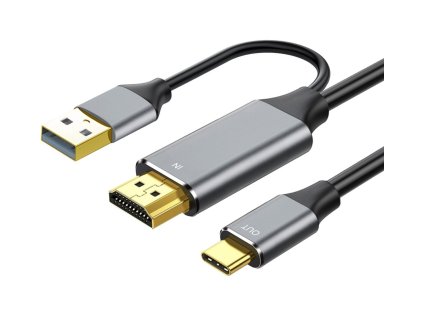 premiumcord hdmi2 0 na usb c kabel pro monitory s usb c konektorem 4k 60hz 1080p aluminium 2m ien535113