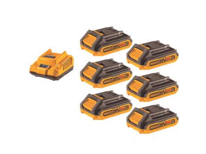 ingco fbcli2062 set nabijecka 6ks baterie 2 0a pro li ion baterie 20v ien532635