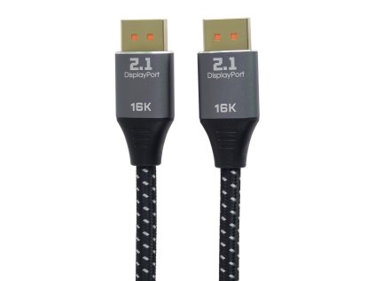 PremiumCord DisplayPort 2.1 kabel, 16K@60Hz,8K@120Hz,4K@240Hz,165Hz,144Hz kovové a zlacené konektory, 1m