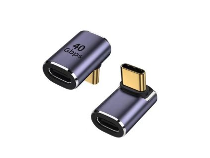 premiumcord zahnuty 90 adapter usb c female usb c male 40gbps aluminium ien535545