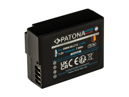 patona baterie pro foto panasonic dmw blc12 1100mah li ion platinum usb c nabijeni ien524198