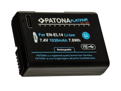 patona baterie pro foto nikon en el14 en el14a 1030mah li ion platinum usb c nabijeni ien524191