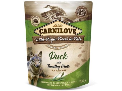 carnilove dog pouch pate duck with timothy grass 300g kapsicky pro psy ien473808