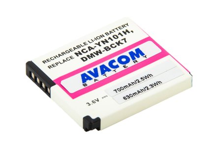 avacom panasonic dmw bck7 li ion 3 6v 700mah 2 6wh ien386348