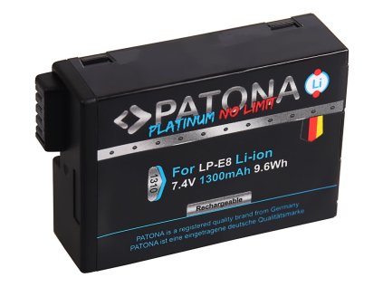 patona baterie pro foto canon lp e8 lp e8 1300mah li ion platinum ien443788