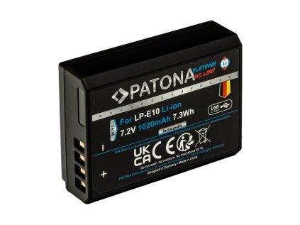 patona baterie pro foto canon lp e10 1020mah li ion platinum usb c nabijeni ien524183