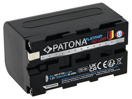 patona baterie pro digitalni kameru sony np f550 f750 f950 7000mah li ion platinum usb c nabijeni ien524182