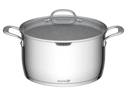 g21 hrnec gourmet miracle s cednikem 28 cm s poklici nerez greblon ien291674