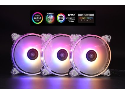 1stcool kit aura evo crystal argb 3x crystal white ventilator argb nano radic ien503369