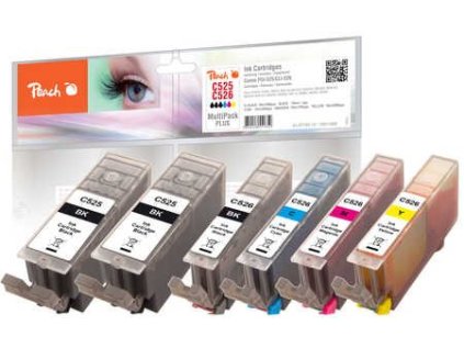 Peach Combi Pack Plus s čipem kompatibilní s PGI-525, CLI-526