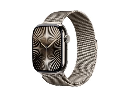 Apple Watch Series 10 GPS + Cellular 46mm Natural Titanium Case with Natural Milanese Loop - S/M (MC7Q4QC/A)