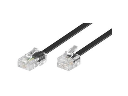 PremiumCord Kabel telefonní rovný 8P4C plug - 6P4C plug 3m - černý