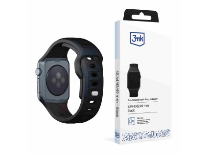 3mk silicone watch strap pro apple 42 44 45 49 mm black ien528388