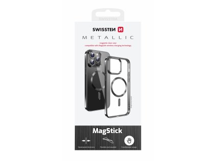 swissten clear jelly magstick metallic pouzdro pro iphone 16 pro max cerne ien530738