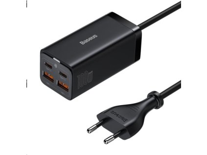 Baseus GaN3 Pro stolní rychlonabíjecí adaptér 2x USB-A, 2x USB-C 100W černá
