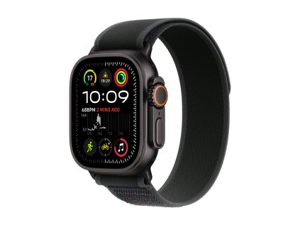 apple watch ultra 2 gps cellular 49mm black titanium case with black trail loop s m mx4u3cs a ien529634