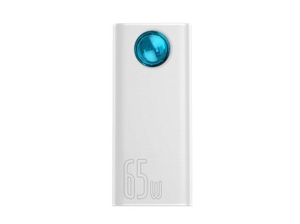 Baseus Amblight powerbanka s digitálním displejem QC 30000mAh Overseas Edition + kabel Type-C/Type-C 65W 1m, bílá