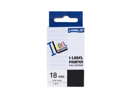printline kompatibilni paska s casio xr 18we1 18mm 8m cerny tisk bily podklad ien228711