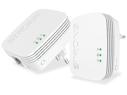 strong sada 2x adapteru powerline 600 duo mini 600 mbit s 1x lan bily ien520237