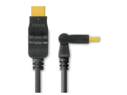 PremiumCord kabel HDMI A - HDMI A M/M 1m, otočné zlacené konektory