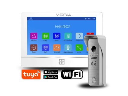set videotelefon veria 8277b w wi fi bily vstupni stanice veria 831 serie 2 wire ien389804