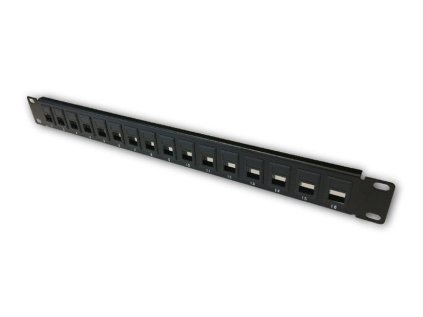 datacom patch panel 19 neosazeny 16 port 1u bk ien68452