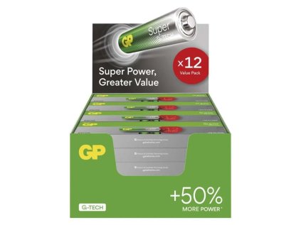 Alkalická baterie GP Super AA (LR6), 12Ks blistr
