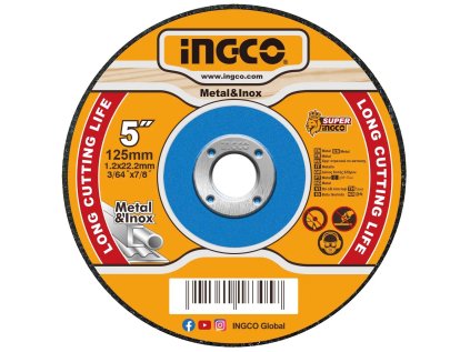 Ingco MCD121251 Kotouč řezný na kov, 125 x 1,2 x 22,2 mm