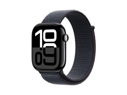 apple watch series 10 gps cellular 42mm jet black aluminium case with ink sport loop mwx83qc a ien529659