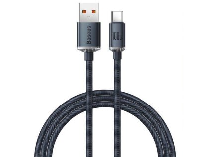 Baseus Crystal Shine Series nabíjecí/datový kabel USB-A / USB-C 100W 1,2m, černá
