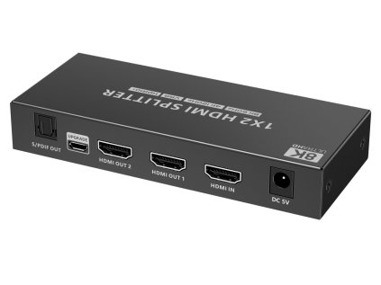 PremiumCord HDMI 2.1 splitter 1-2 porty, 8K@60hz, 4K@120Hz, 1080p, HDR+