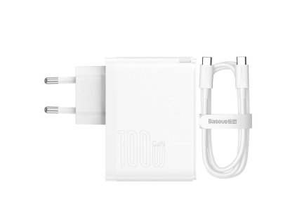 baseus gan5 pro rychlonabijeci adapter usb c usb a 100w bila ien467121