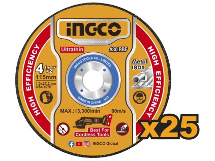ingco mcd11011525 kotouc rezny kov 115 x 1 2 x 22 2 mm sada 25ks ien535022