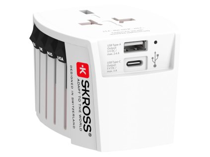 skross cestovni adapter muv usb usb a c univerzalni pro 150 zemi ien514978