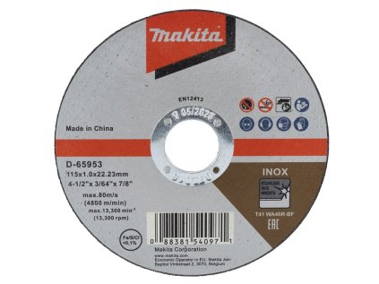Makita D-65953 řezný kotouč 115x1.2x22.23 nerez