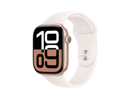 apple watch series 10 gps cellular 46mm rose gold aluminium case with light blush sport band s m mwy63qc a ien529670