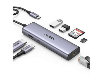 ugreen 90568 usb c 2 usb3 0 hdmi rj45 sd tf pd port konvertor ien524372