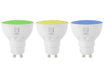 immax neo smart sada 3x zarovka led gu10 6w rgb cct barevna a bila stmivatelna wi fi tuya ien512064