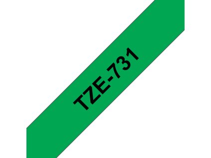 Brother TZe-731, zelená / černá 1ks (12mm, lamin.)