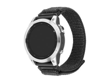 Nylonový řemínek FIXED Nylon Sporty Strap pro Garmin QuickFit 22mm, tmavě šedý