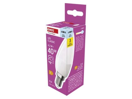 LED žárovka Classic svíčka / E14 / 4,2 W (40 W) / 470 lm / studená bílá