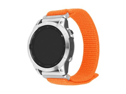 Nylonový řemínek FIXED Nylon Sporty Strap pro Garmin QuickFit 26mm, oranžový