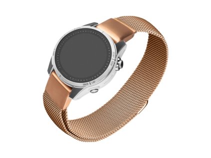 Síťovaný nerezový řemínek FIXED Mesh Strap pro Garmin QuickFit 20mm, růžově zlatý