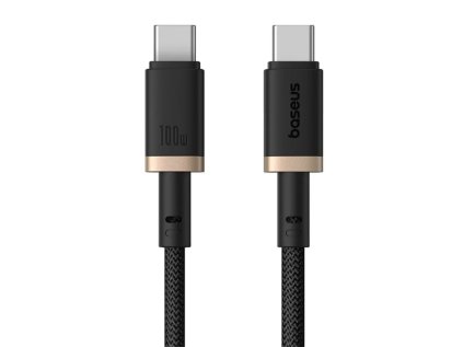 rychlonabijeci kabel baseus dura usb c usb c 1m 100w cerno zlaty ien539880