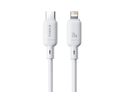 rychlonabijeci kabel baseus silky usb c lightning 1m 20w bily ien539897