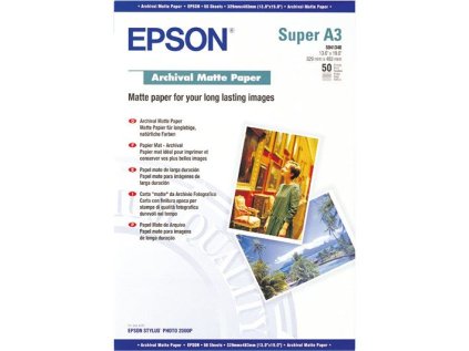 epson papir archival matte paper a3 50 listu 192g m2 ien50734