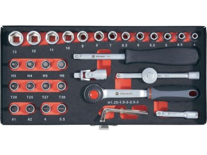 Sada nástrčných klíčů s ráčnou1/4" Toolcraft, 36 ks