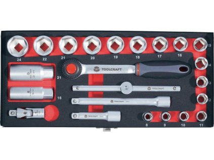 Toolcraft Sada nástrčných klíčů s ráčnou 23ks (3/8")